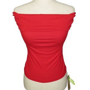 OGL Red Soft Stretchy Ruched Multi Way Off Shoulder Brami Top Size Medium